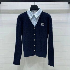 Miu Miu Navy Blue Women's Sweater